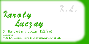 karoly luczay business card